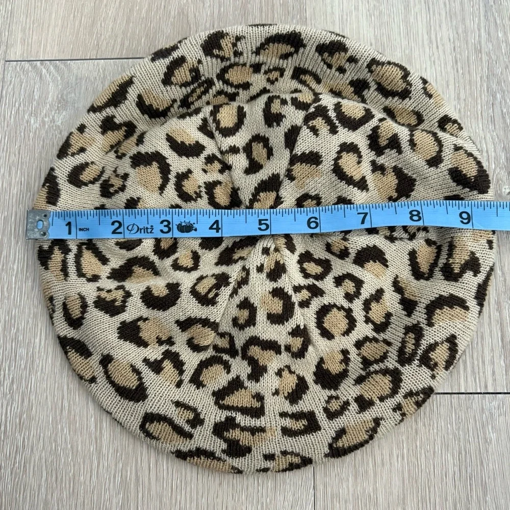The Children’s Place Kids Girls Beret Hat Medium 7-8 Years Leopard Animal Print